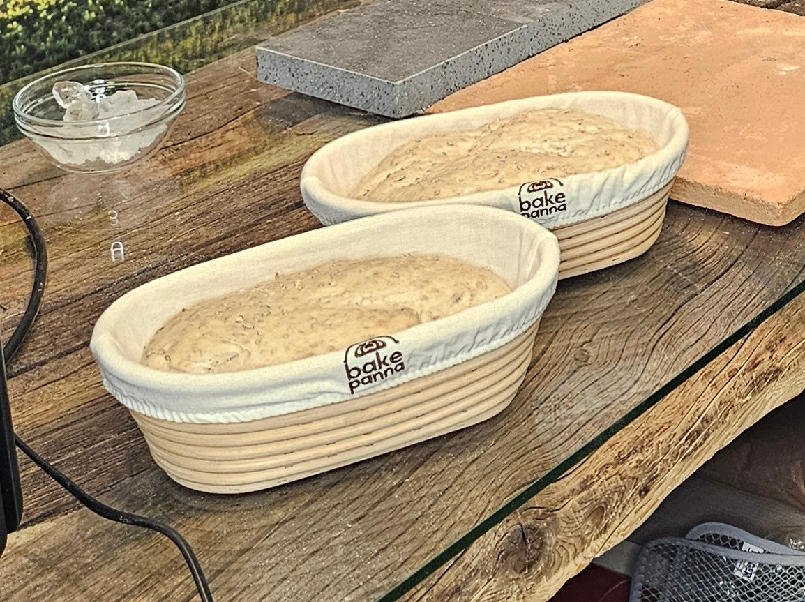 Hevekurv (Banneton) oval 24 cm med lining