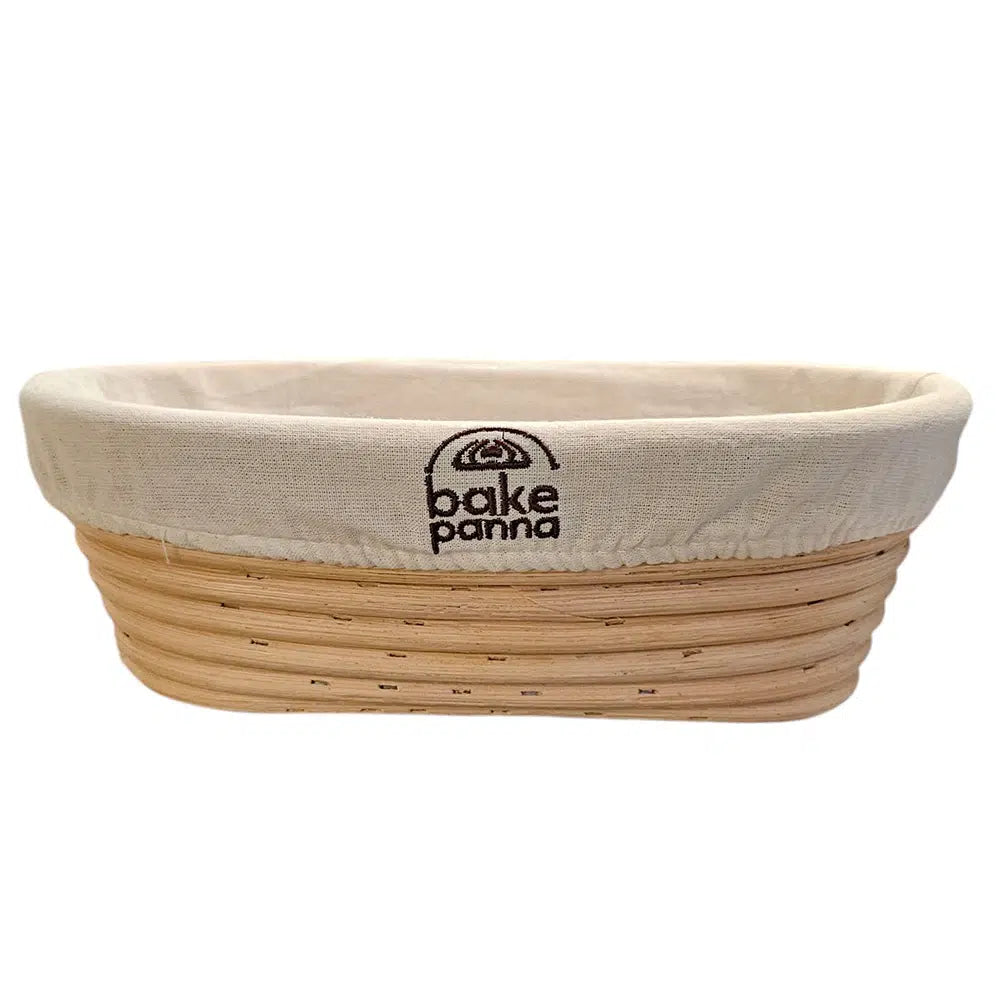 Hevekurv (Banneton) oval 24 cm med lining
