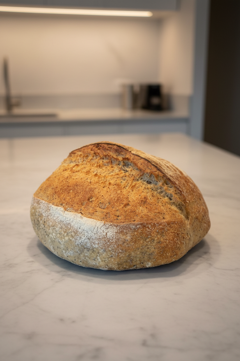 Surdeigsbrød med valmuefrø - hel leiv